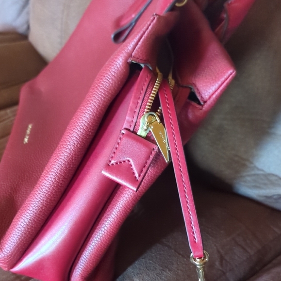 Michael Kors Oxblood Satchel Bag With New Strap In Wrapping - Picture 9 of 11